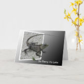 Lizard Flick Belated Birthday Card Kaart (Gele Bloem)