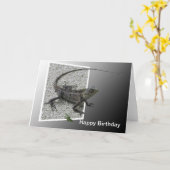 Lizard Flicks Birthday Card Kaart (Gele Bloem)