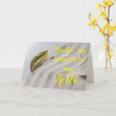 Lizard Fotografie Gezegde Hallo Aanmoediging Kaart (Gele Bloem)