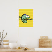 Lizard Funny Cartoon Illustration Poster (Keuken)