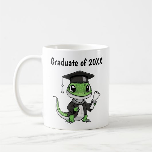 Lizard Gecko Afstuderen gepersonaliseerd Koffiemok (Links)