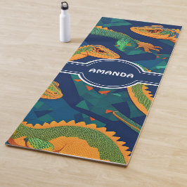 Lizard geometrisch kleurrijk gepersonaliseerd patr yogamat