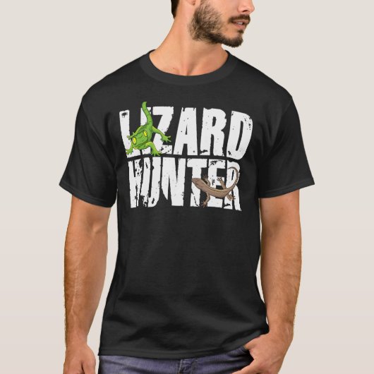 Lizard Hunter Lizzy Summoner Gecko Echsenfan Lizar T-shirt (Voorkant)