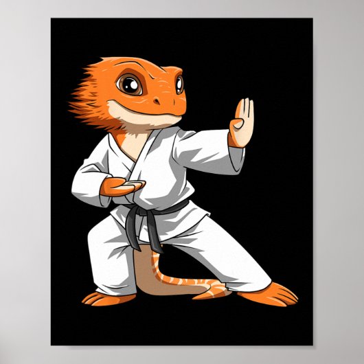 Lizard Karate Bearded Dragon-eigenaren Bearded Dra Poster (Voorkant)