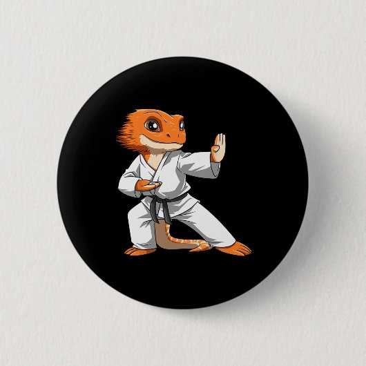 Lizard Karate Bearded Dragon-eigenaren Bearded Dra Ronde Button 5,7 Cm (Voorkant)