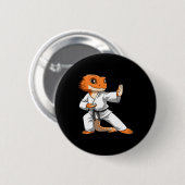 Lizard Karate Bearded Dragon-eigenaren Bearded Dra Ronde Button 5,7 Cm (Voorkant /achterkant)