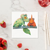 Lizard kleurrijke verjaardagsfeestje servet (Insitu)