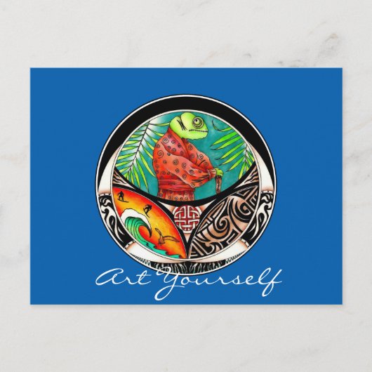 Lizard Kung Fu Drawing Briefkaart (Voorkant)