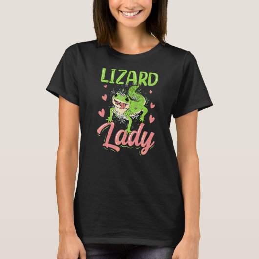 Lizard Lady Lizards Animal Gecko T-shirt (Voorkant)