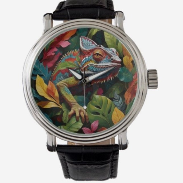 Lizard Leaves & Colour  Horloge (Creator heeft geüpload)