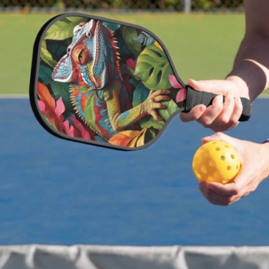Lizard Leaves & Colour  Pickleball Paddle