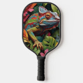 Lizard Leaves & Colour  Pickleball Paddle (Achterkant)