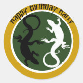Lizard liefhebbers ontwerp ronde sticker (Voorkant)