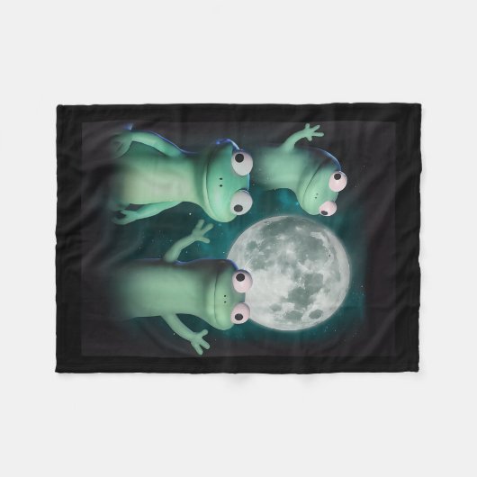 Lizard Lizard Funny Lizard Moon Trending Me Fleece Deken (Voorkant (Horizontaal))