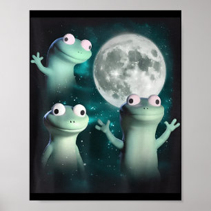 Lizard Lizard Funny Lizard Moon Trending Me Poster