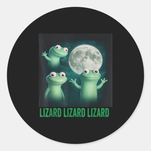 Lizard Lizard Funny Lizard Moon Trending Me Ronde Sticker (Voorkant)