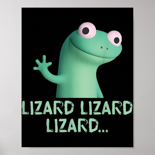 Lizard Lizard Funny Meme (2 kant) Poster (Voorkant)
