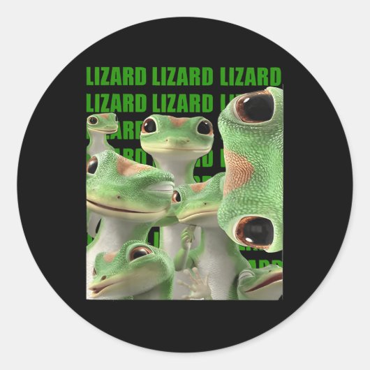 Lizard Lizard Funny Meme (2 Side) _1 Ronde Sticker (Voorkant)