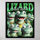 Lizard Lizard Funny Meme Lizard Bootleg Wei Poster (Voorkant)