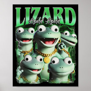 Lizard Lizard Funny Meme Lizard Bootleg Wei Poster