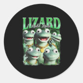 Lizard Lizard Funny Meme Lizard Bootleg Wei Ronde Sticker (Voorkant)
