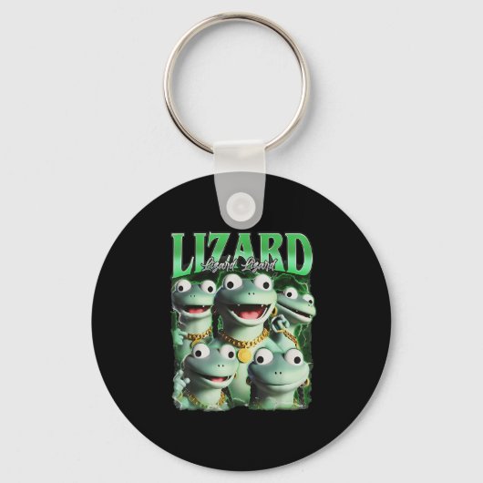 Lizard Lizard Funny Meme Lizard Bootleg Wei Sleutelhanger (Voorkant)
