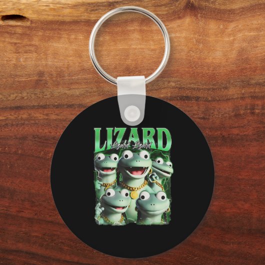 Lizard Lizard Funny Meme Lizard Bootleg Wei Sleutelhanger (Voorkant)