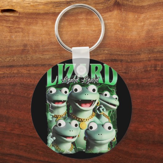 Lizard Lizard Funny Meme Lizard Bootleg Wei Sleutelhanger (Voorkant)