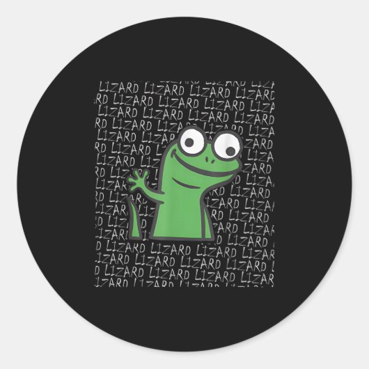 Lizard Lizard Funny Weirdcore Animal Meme G Ronde Sticker (Voorkant)