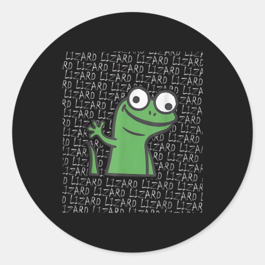 Lizard Lizard Funny Weirdcore Animal Meme G Ronde Sticker (Voorkant)