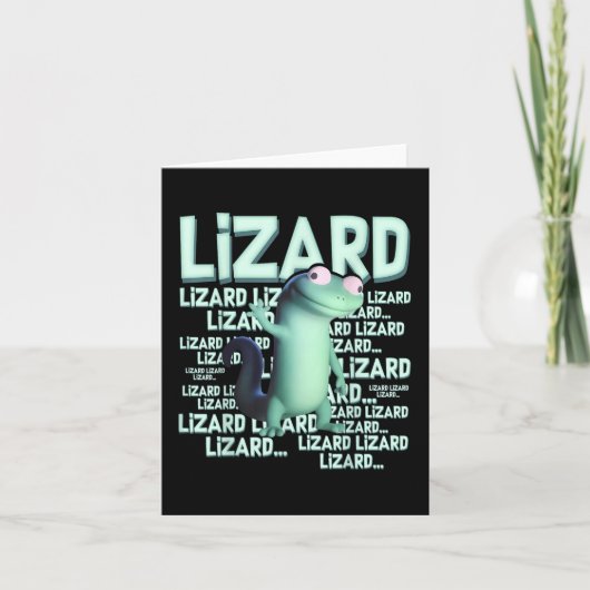 Lizard Lizard Funny Weirdcore Meme Viral Tr Kaart (Voorkant)