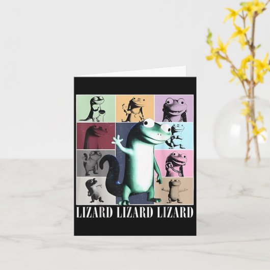Lizard Lizard Meme Grappig Kaart (Gele Bloem)