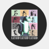 Lizard Lizard Meme Grappig Ronde Sticker (Voorkant)