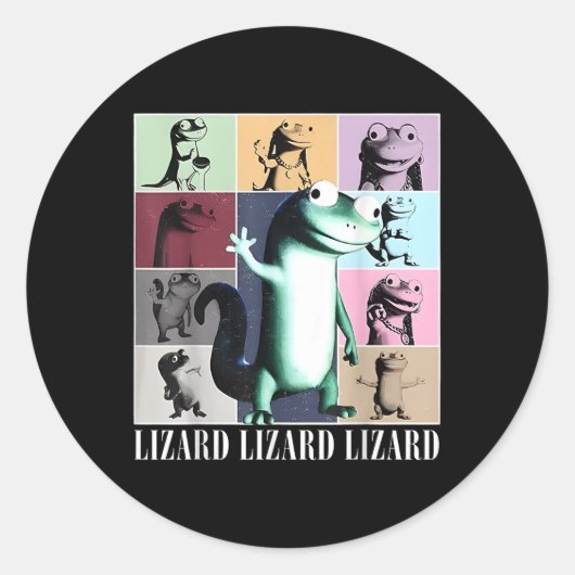 Lizard Lizard Meme  Grappig Ronde Sticker (Voorkant)