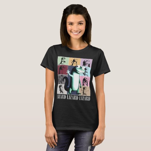 Lizard Lizard Meme Grappig T-shirt (Voorkant volledig)