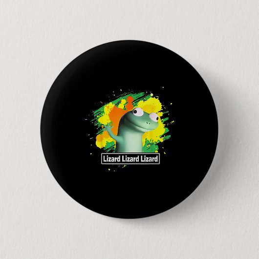 Lizard Lizard Shirt Funny Weirdcore Animal Ronde Button 5,7 Cm (Voorkant)