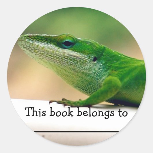 Lizard Lover Anole Book Sticker (Voorkant)