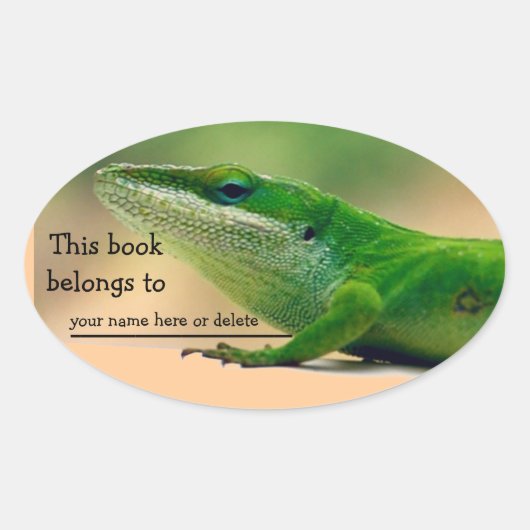 Lizard Lover Anole Book Sticker (Voorkant)