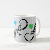 Lizard Lover Coffee Mug with Rainbow Hearts Koffiemok (Voorkant rechts)