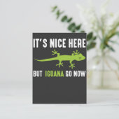 Lizard Lover Iguana Green Gecko Party Animal Pun Briefkaart (Staand voorkant)