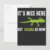 Lizard Lover Iguana Green Gecko Party Animal Pun Briefkaart (Voorkant / Achterkant)