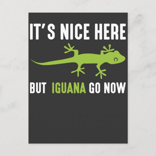 Lizard Lover Iguana Green Gecko Party Animal Pun Briefkaart (Voorkant)