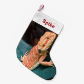 Lizard Lover Pet Foto en Naam Gepersonaliseerd Kleine Kerstsok (Voorkant (Hangend))