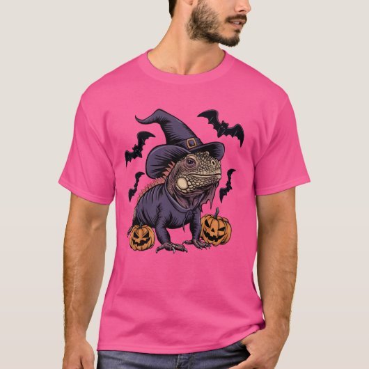 Lizard Lover Scary Pumpkin Bat Witch Lizard Hallow T-shirt (Voorkant)