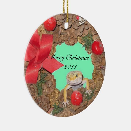 Lizard Lovin Holiday Keramisch Ornament (Rechts)