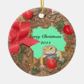 Lizard Lovin Holiday Keramisch Ornament (Voorkant)