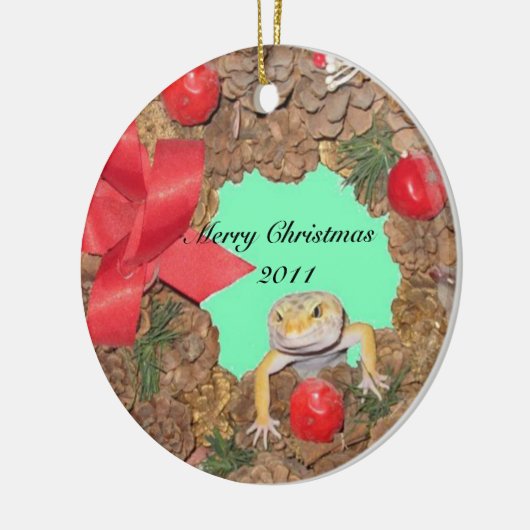 Lizard Lovin Holiday Keramisch Ornament (Links)