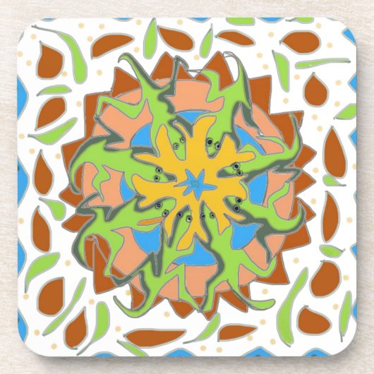 Lizard Mandala Bier Onderzetter (Voorkant)
