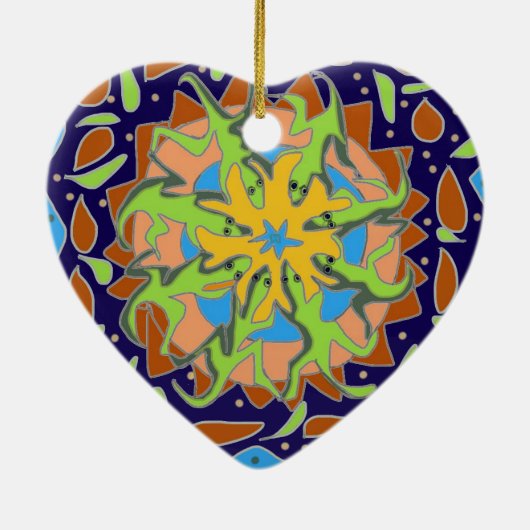 Lizard Mandala Keramisch Ornament (Achterkant)