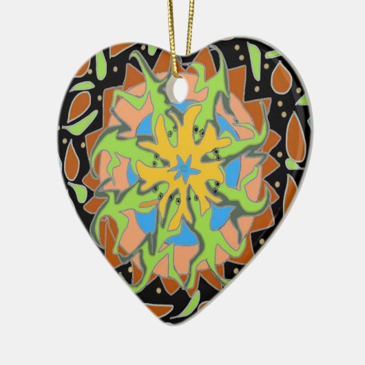 Lizard Mandala Keramisch Ornament (Links)